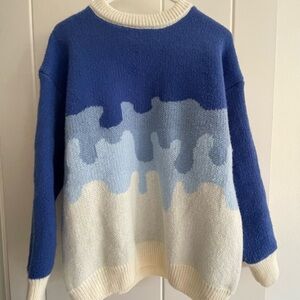 Color drip Electric Blue Women's Sweater